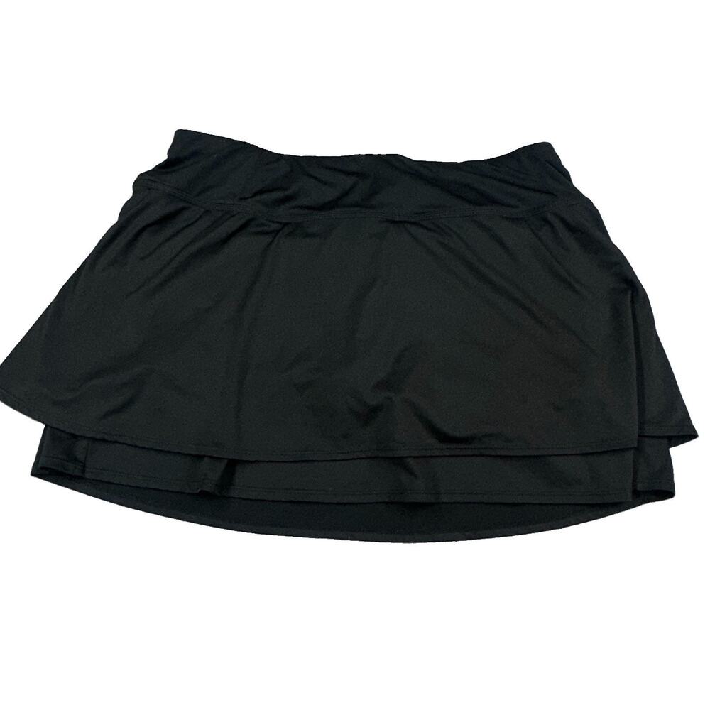 Athleta Women’s L Black Tulip Layered Skort Built In Shorts Style 413900 Tennis